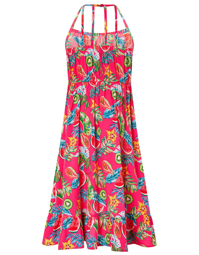 Inna Fruit Print Dress in Recycled Polyester, Pink (PINK), large
