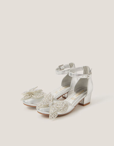 Butterfly Metallic Heels, Silver (SILVER), large