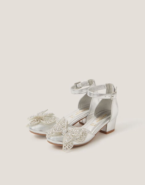 Butterfly Metallic Heels, Silver (SILVER), large