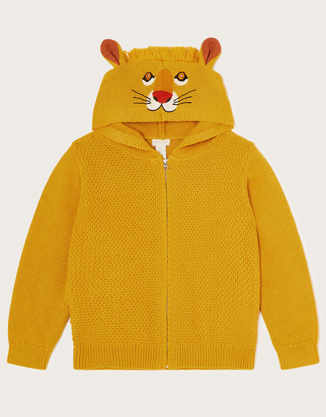Leo the Lion Knit Hoodie, Yellow (MUSTARD), large