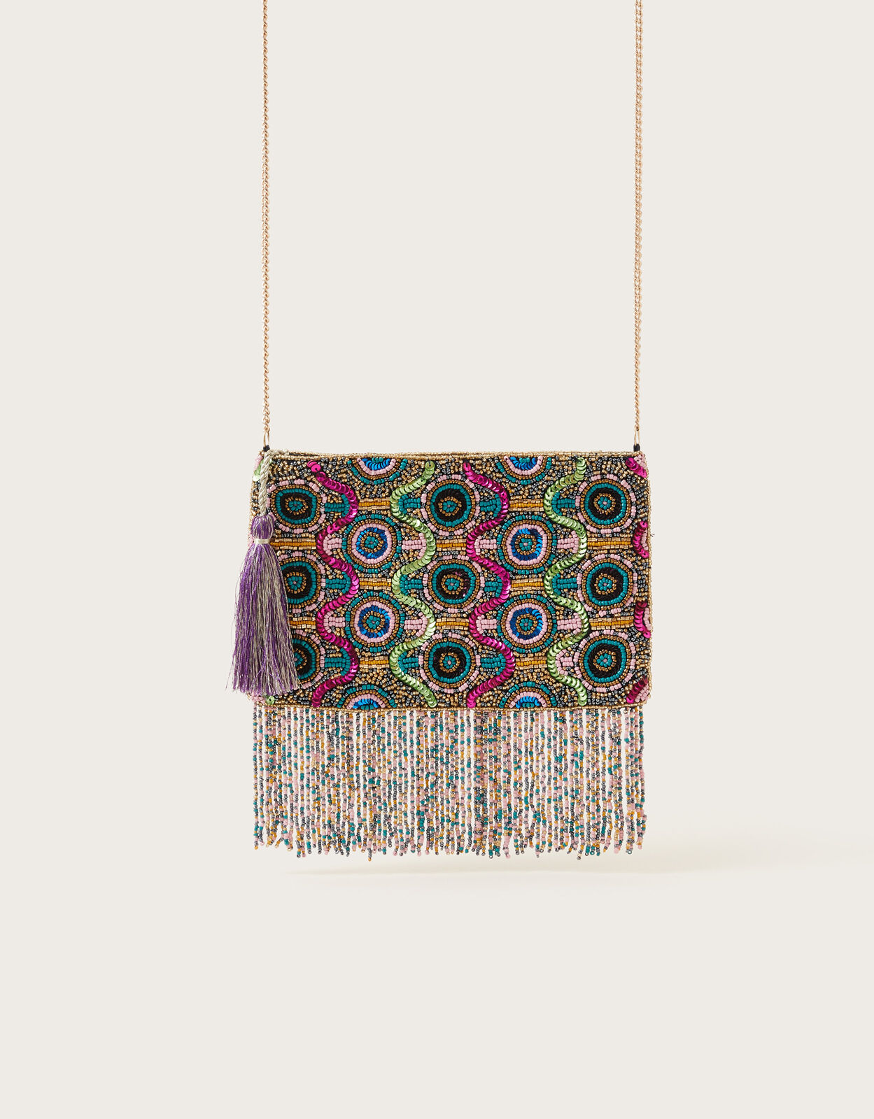 Fringe Hand Beaded Bag