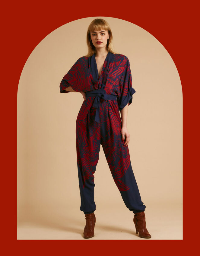Tallulah and Hope Gloria Embroidered Jumpsuit, Blue (NAVY), large