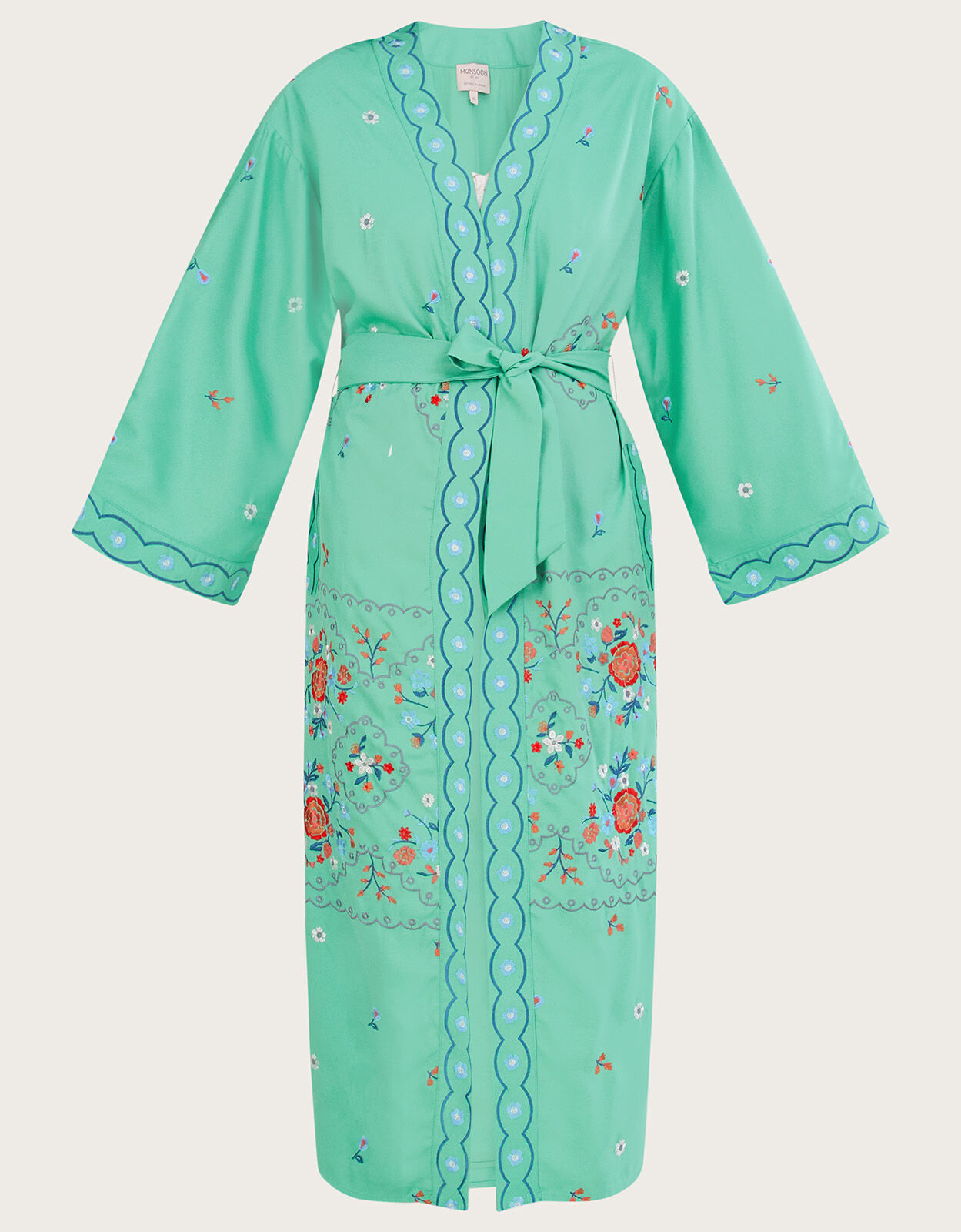 Sylvia Embroidered Kimono Green