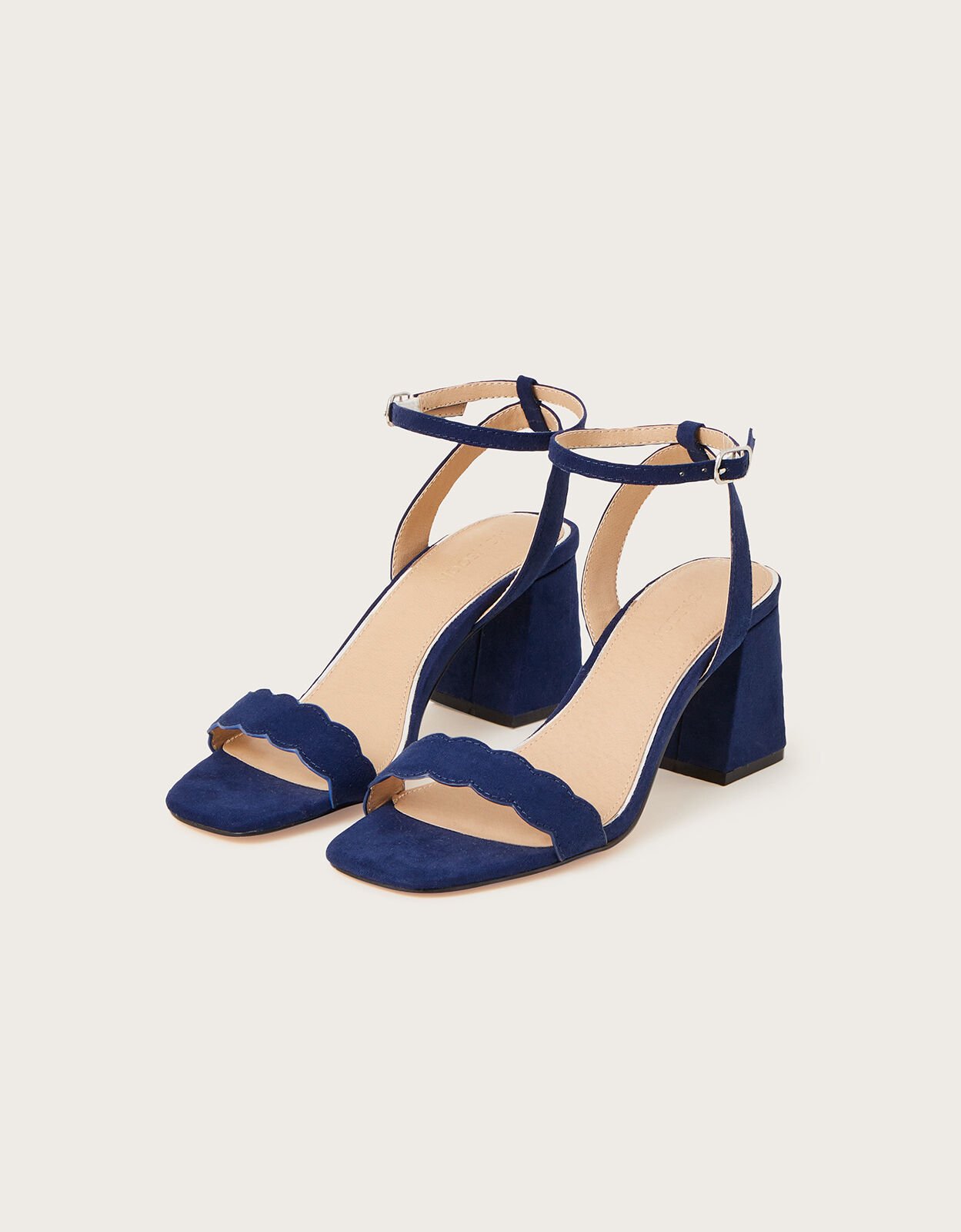 Navy block shop heel shoes