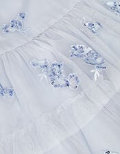 Ingrid Floral Sequin Tiered Party Dress, Blue (PALE BLUE), large