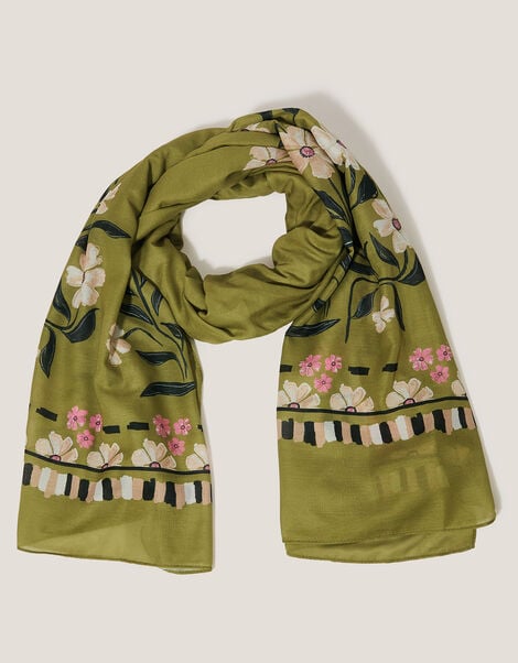 Lou Lightweight Floral Print Scarf, , large