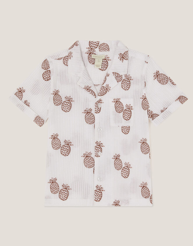 Pineapple Print Shirt, Cream (CREAM), large
