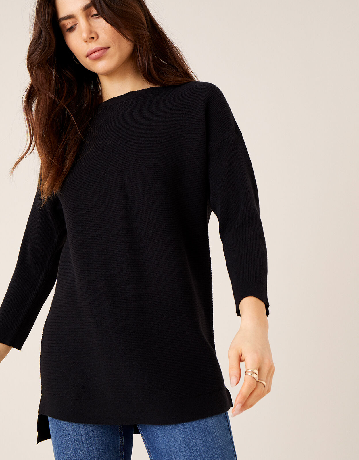 Black slash neck jumper 2025