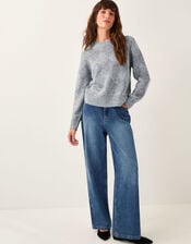 Alba Sequin Argyle Jumper, Grey (GREY), large