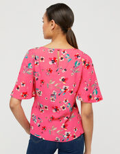Maisy Floral Top in LENZING™ ECOVERO™, Pink (BLUSH), large
