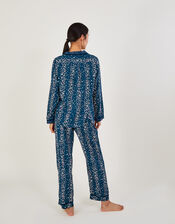 Star Stripe Print Pyjama Set in LENZING™ ECOVERO™ , Teal (TEAL), large
