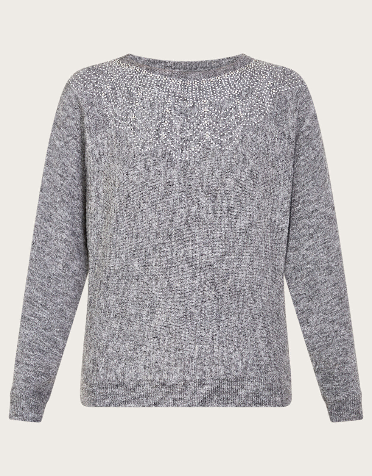Evie Embellished Jumper Grey
