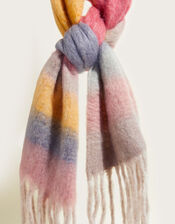 Striped Tassel Scarf in Recycled Polyester, , large