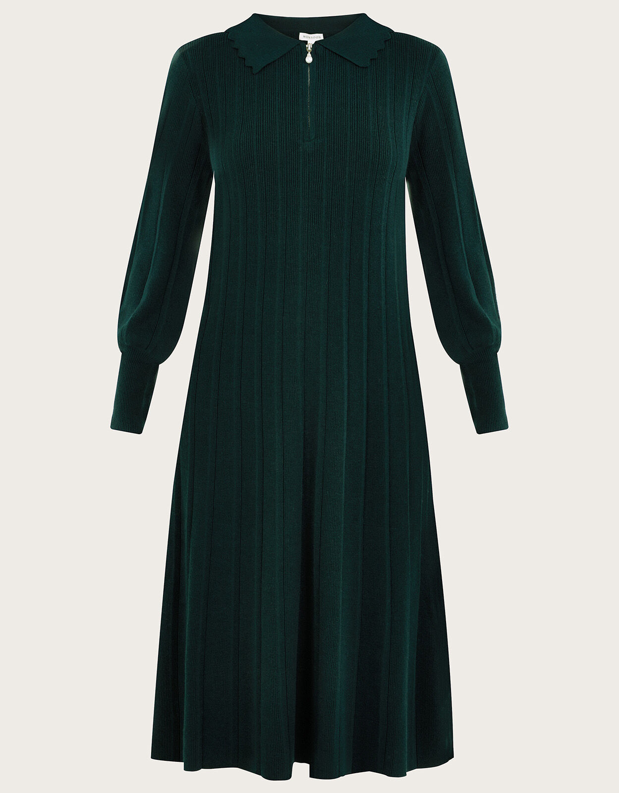 Peri Pleat Midi Dress Green