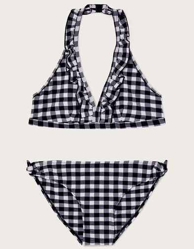 Gingham Bikini Set, Black (BLACK), large
