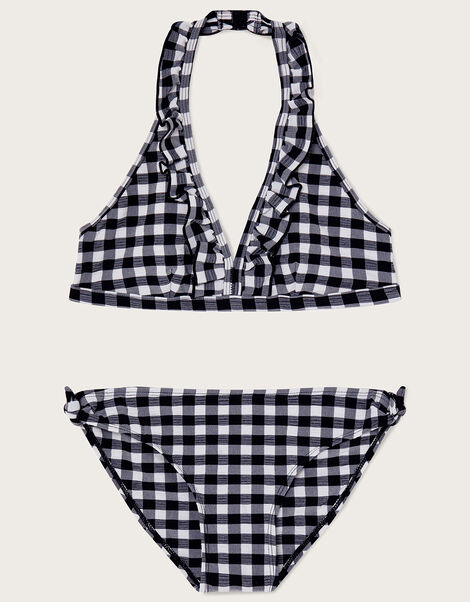 Gingham Bikini Set, Black (BLACK), large