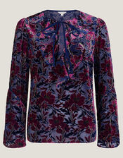 Milena Devor&eacute; Ruffle Blouse, Purple (PURPLE), large