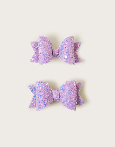 2-Pack Glitter Bow Hair Clips, , large