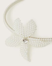 Pearly Flower Headband, , large