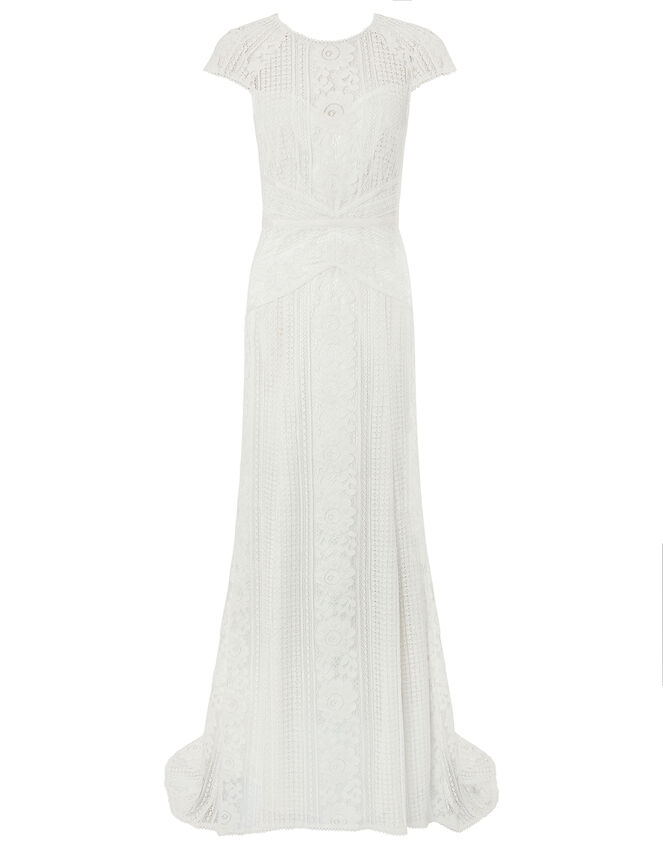 Meghan Geo Lace Maxi Wedding Dress, Ivory (IVORY), large