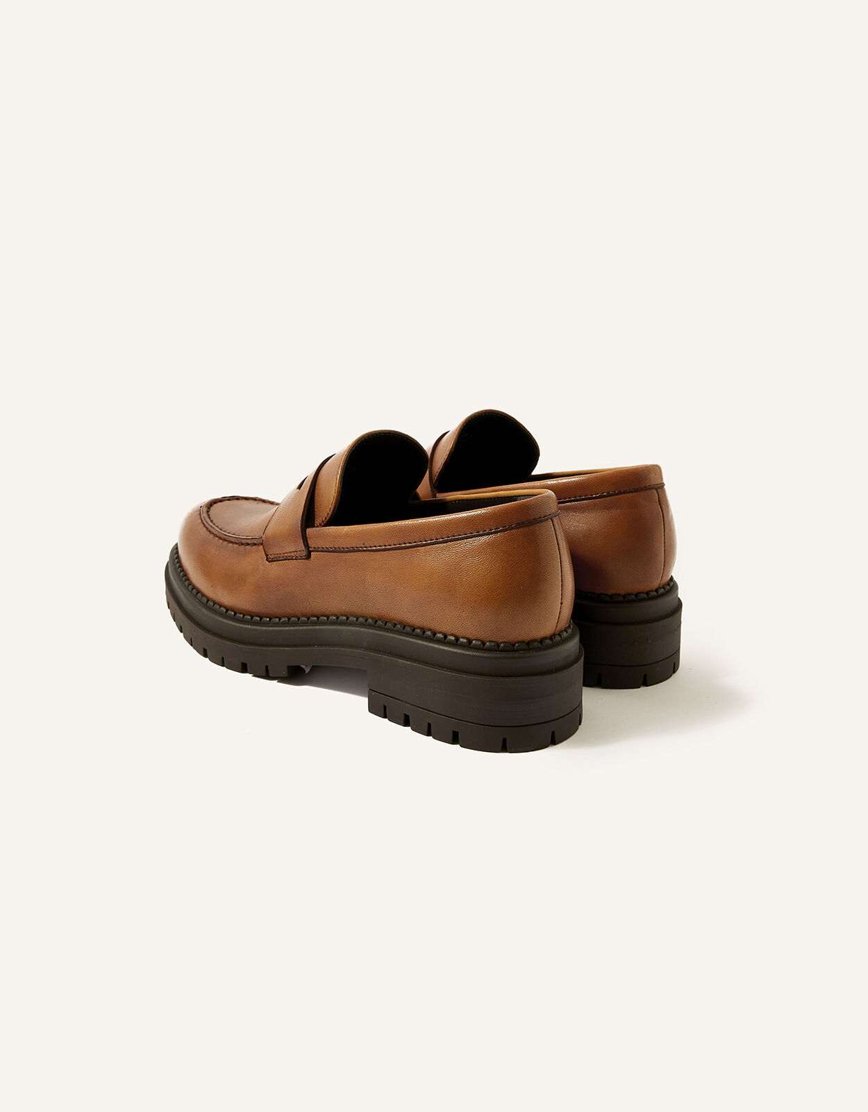 Chunky Leather Loafers Tan