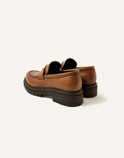 Chunky Leather Loafers, Tan (TAN), large