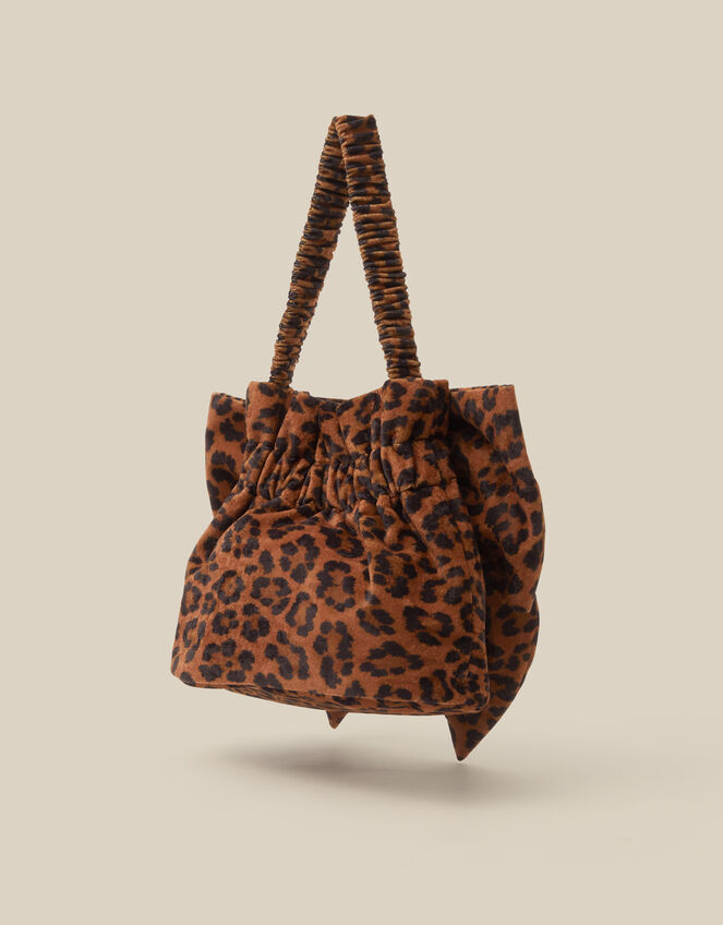 Ciri Bow Leopard Print Bag, , large