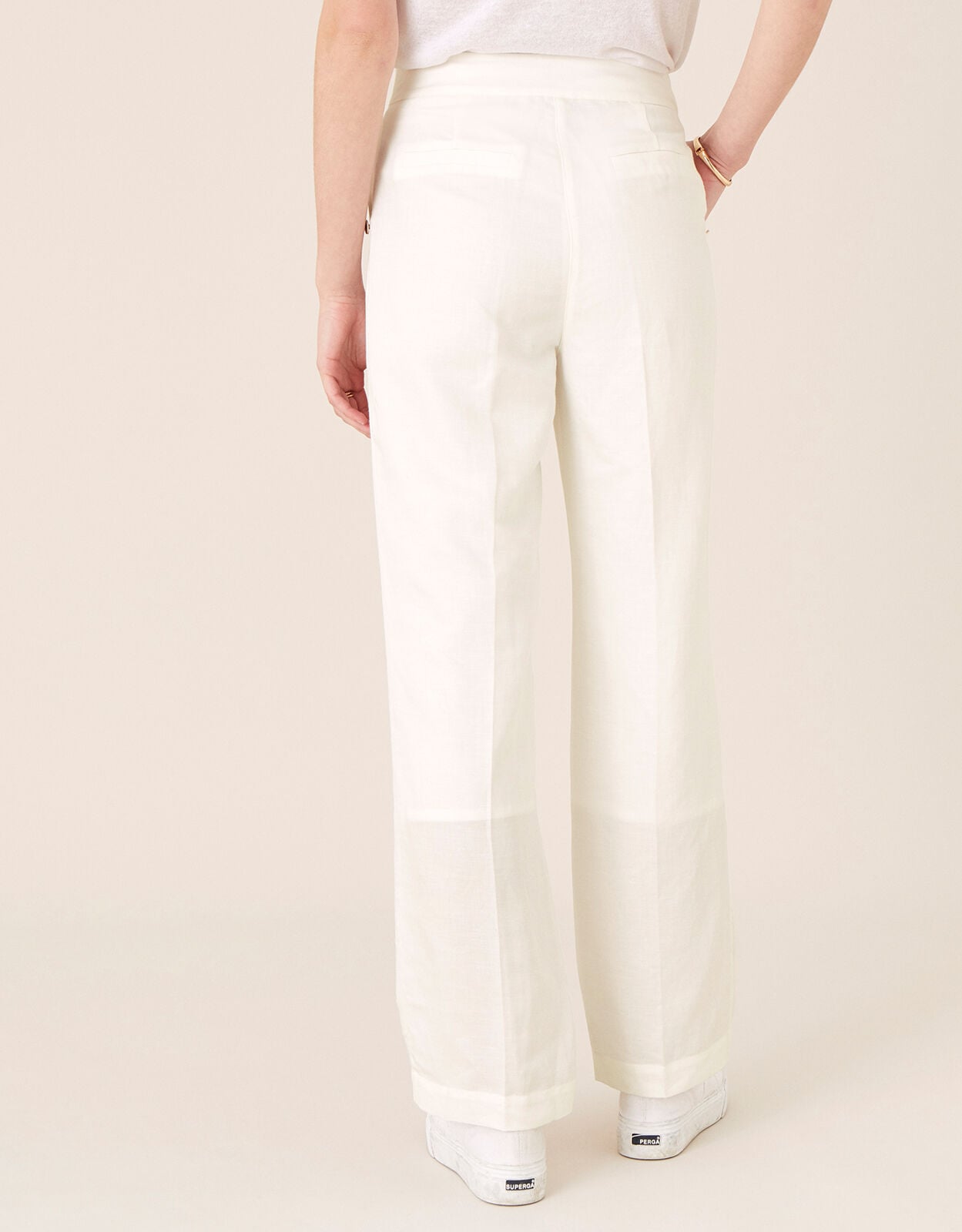 Smart Regular Length Trousers in Linen 