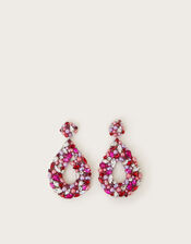 Diamante Statement Earrings, Pink (MAGENTA), large