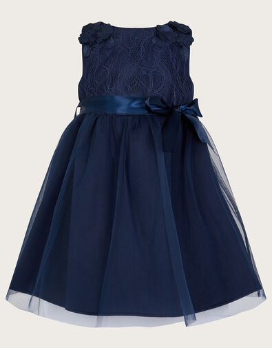 Baby Freya 3D Scuba Dress Blue, Blue (NAVY), large