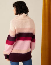 Stripe Cowl Neck Jumper, Ivory (IVORY), large