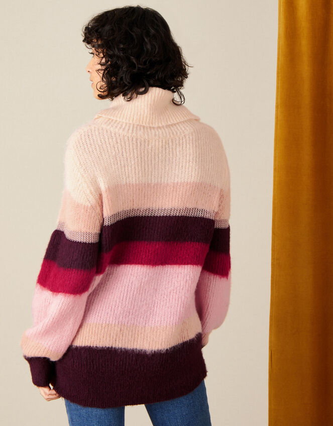 Stripe Cowl Neck Jumper, Ivory (IVORY), large