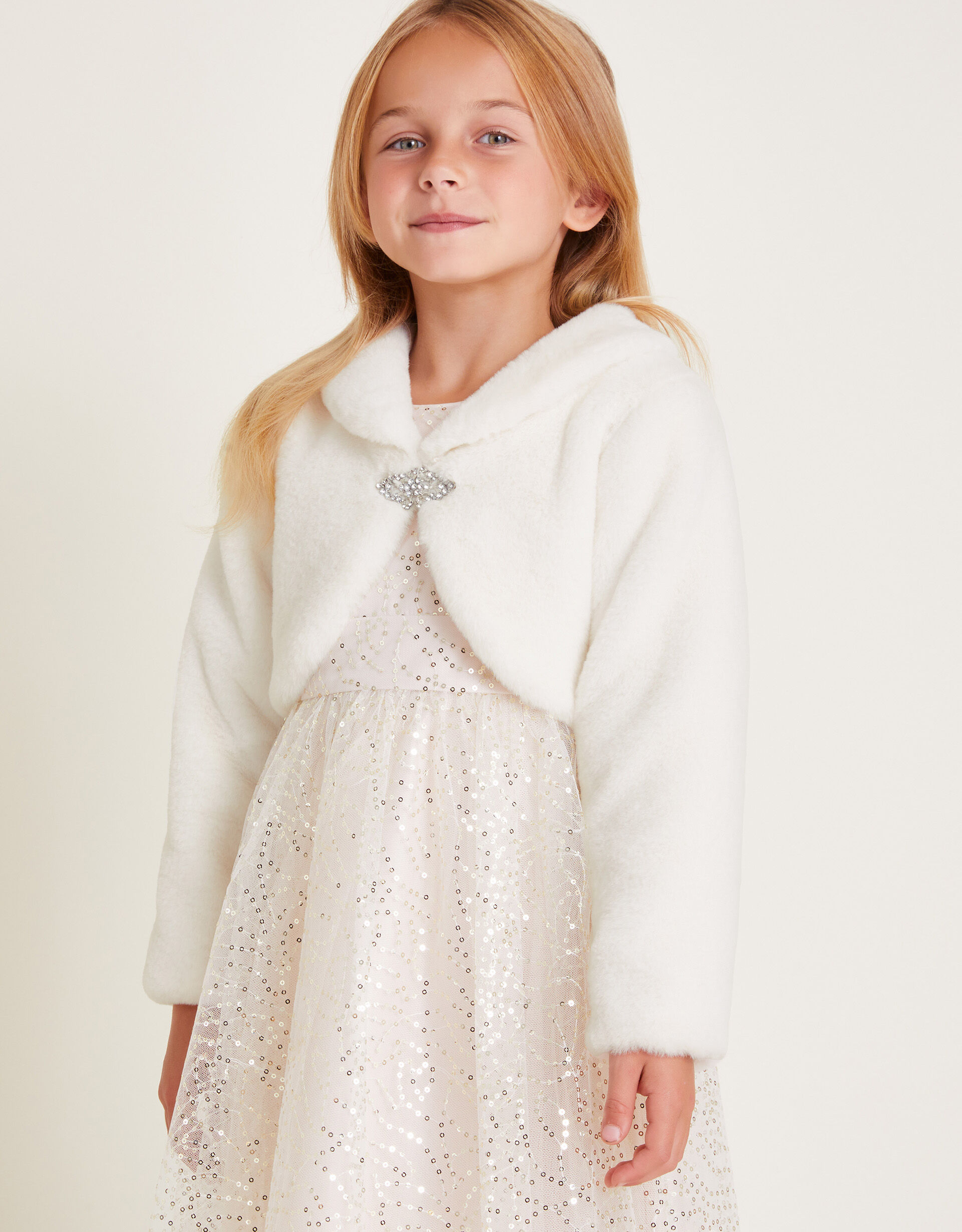 Long sleeve faux fur shrug sale