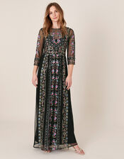 Florencia Embellished Maxi Dress, Black (BLACK), large