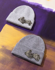 Bead Embellished Knit Hat, , large