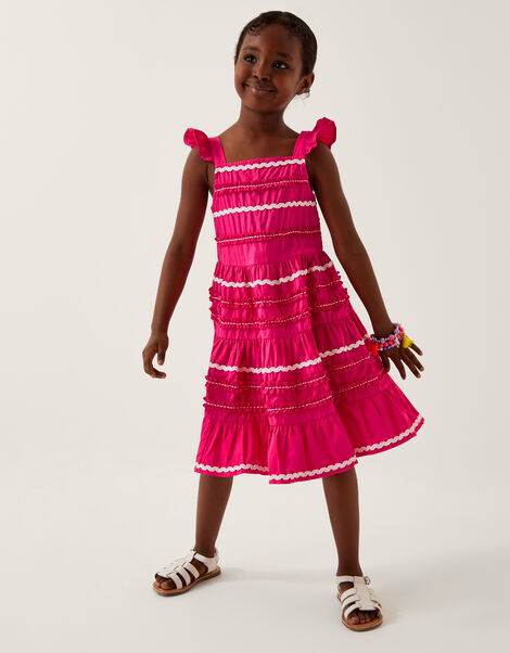 Frilly Ric Rac Sundress, Pink (PINK), large