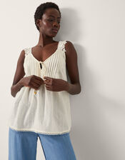 Celia Lace Pintuck Cami Top, Cream (CREAM), large