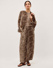 Pippa Animal Print Blouse, Green (KHAKI), large