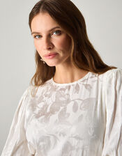 Grace Long Sleeve Satin Wedding Dress, Ivory (IVORY), large