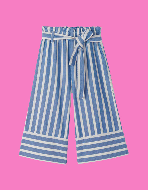 Hatley Stripe Crop Wide Leg Pants, Blue (BLUE), large