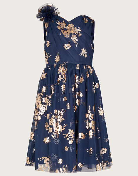Loralie Foil Print Dress, Blue (NAVY), large