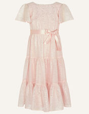 Foil Tiered Maxi Dress, Pink (PINK), large