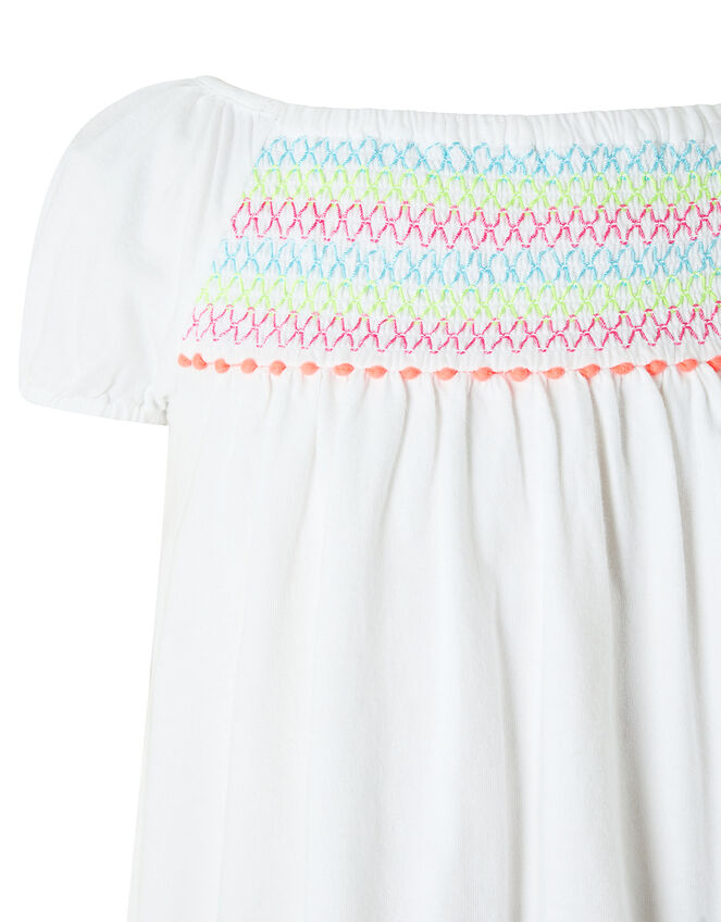 Peri Pom-Pom Top in Organic Cotton, Ivory (IVORY), large