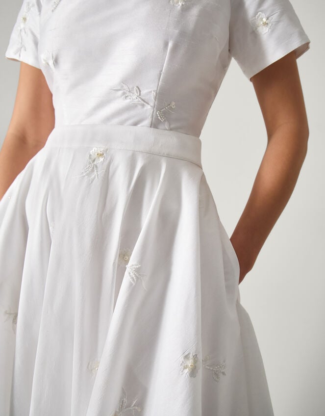 Eliza Floral Embellished Wedding Skirt, Ivory (IVORY), large