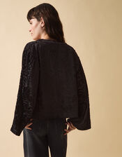 Clemence Gigi Velvet Burnout Kimono Jacket, Black (BLACK), large