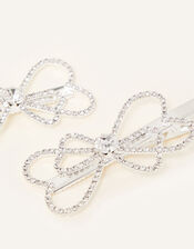 Diamante Bow Clip Twinset, , large