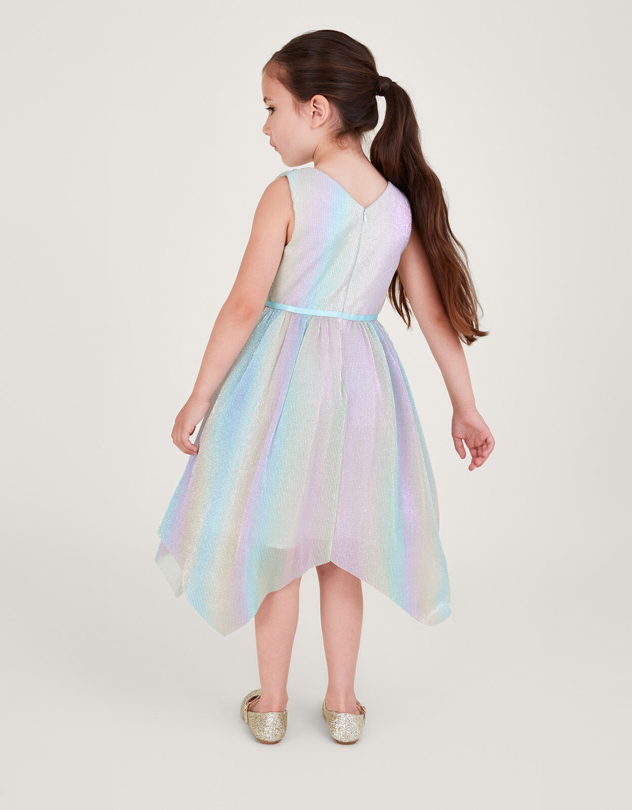 Rainbow metallic wrap dress clearance