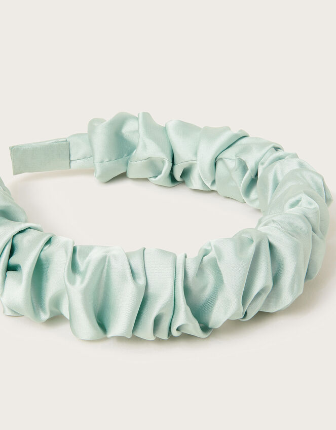 Ruched Satin Headband, , large