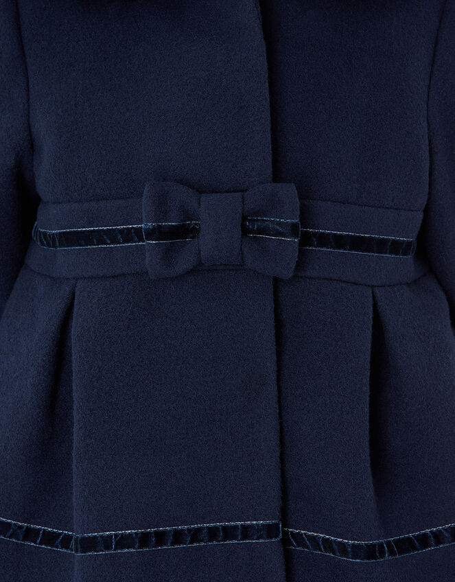 Baby Bow Coat, Blue (NAVY), large