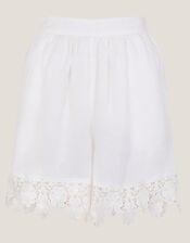 Lara Floral Embroidered Shorts, White (WHITE), large